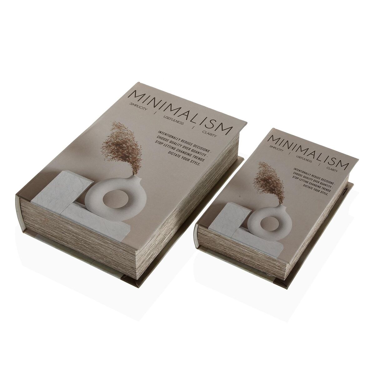 Dekorationslåda Versa Minimalism Kanvas Trä MDF Boken - 2