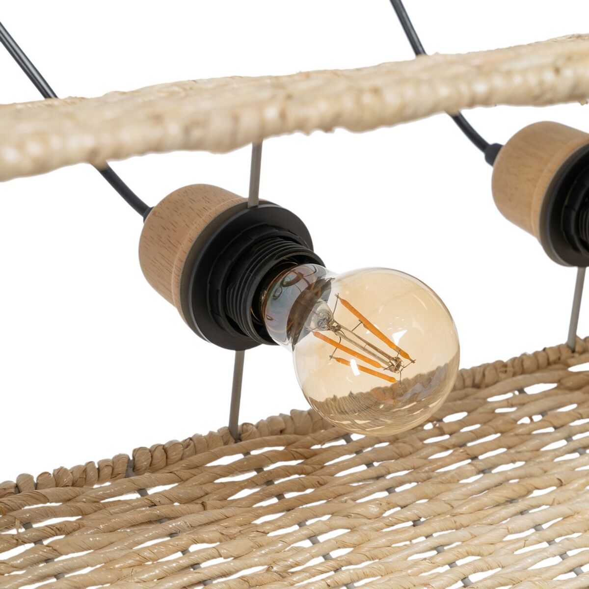 Taklampa Svart Naturell Järn 220-240 V 77 x 27 x 92 cm - 3