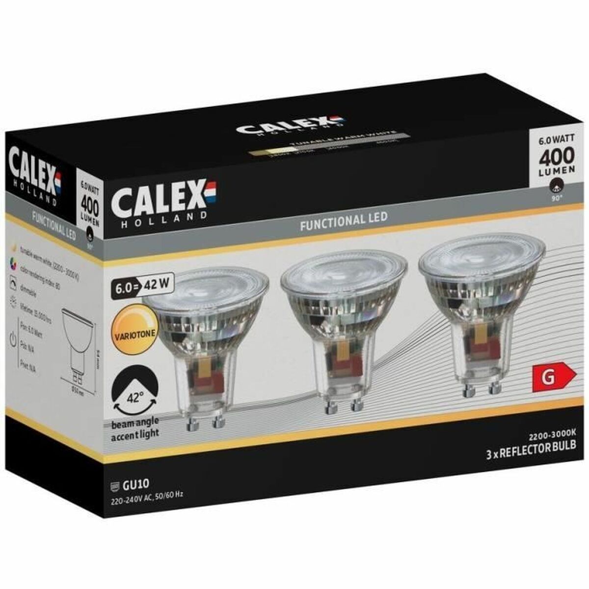 LED-lampa Calex Vit G 6 W (3000K) - 2