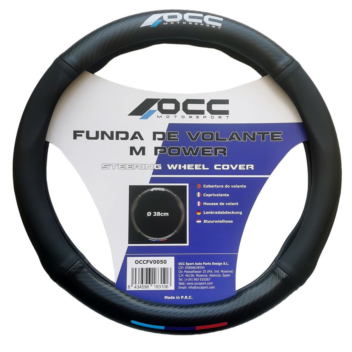 Rattöverdrag OCC Motorsport OCCFV0050 Svart 38 cm