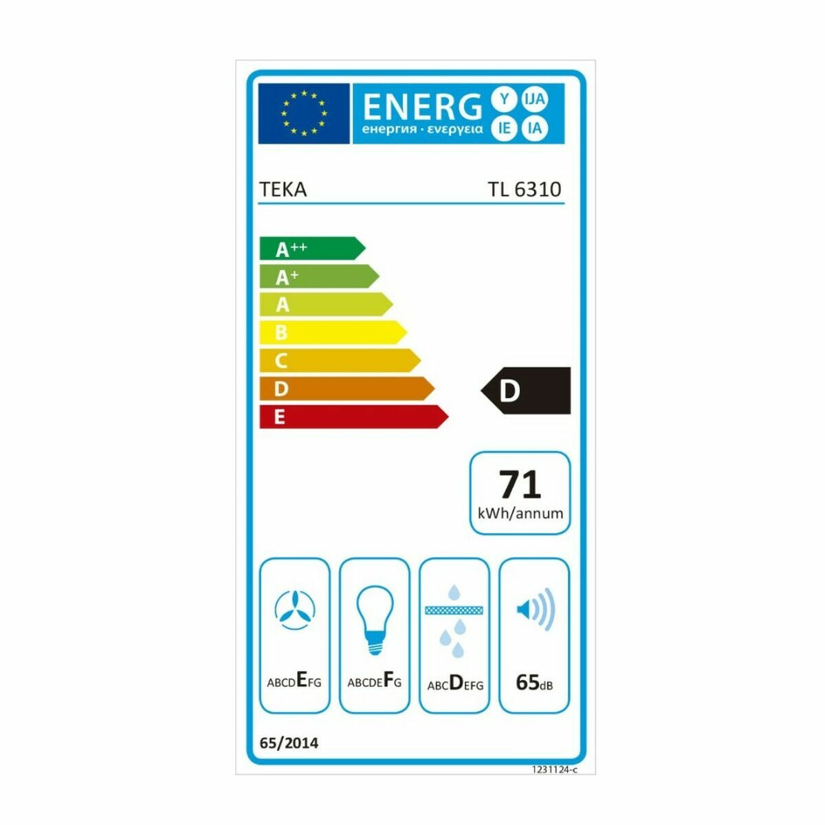 Konventionell fläkt Teka 60 cm 332 m3/h 65 dB 231W Stål - 2