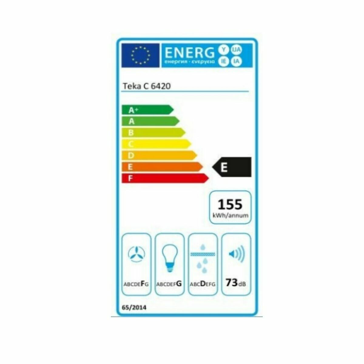 Konventionell fläkt Teka C6420S 60 cm 375 m3/h 73 dB 316W Stål - 3