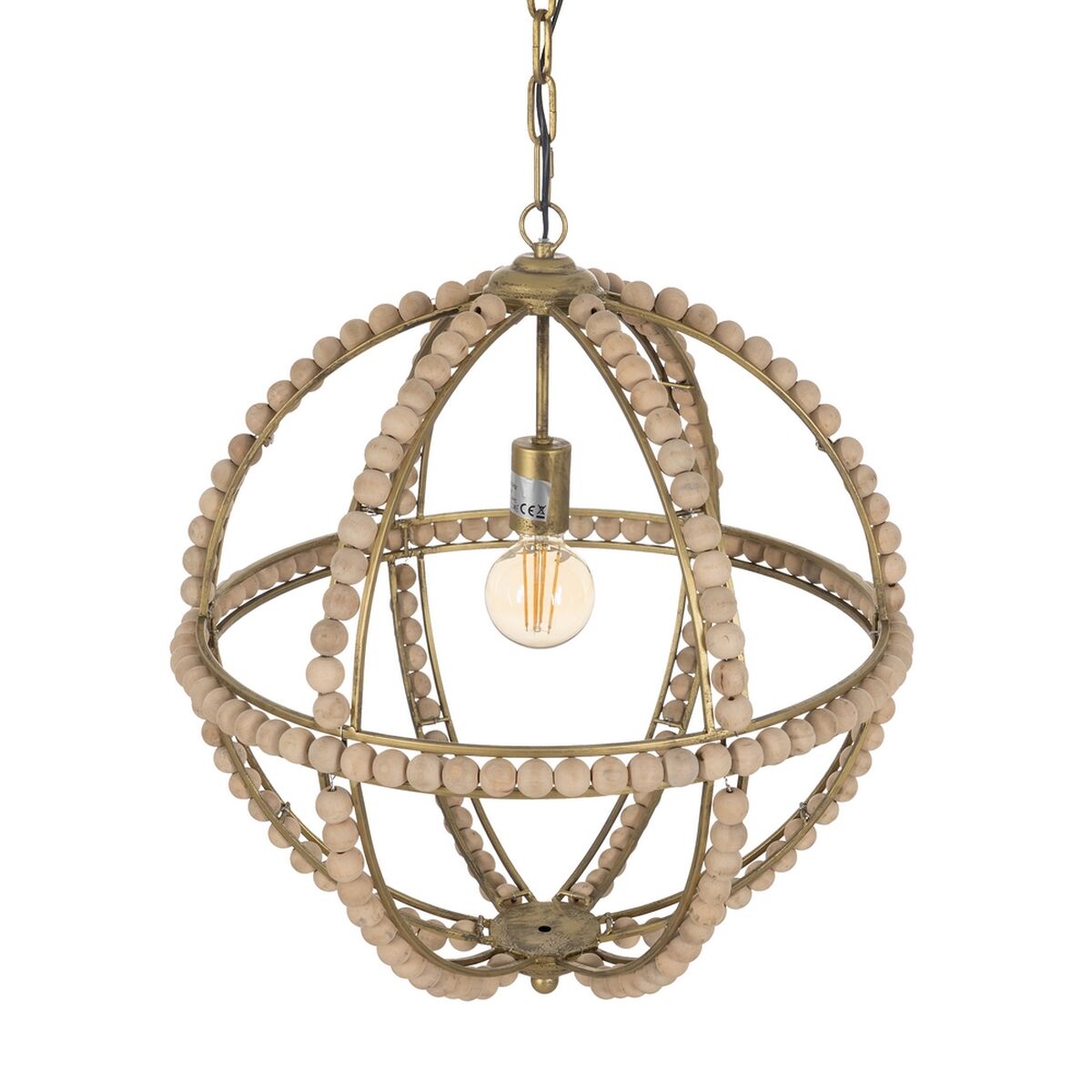 Taklampa Naturell Metall tölgyfa 220-240 V 54 x 54 x 54 cm - 8