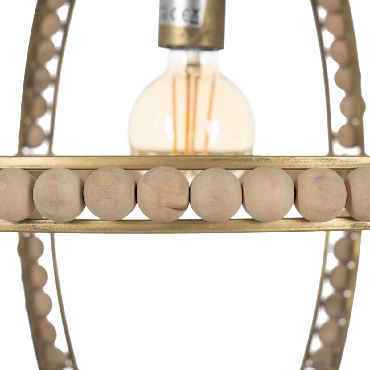 Taklampa Naturell Metall tölgyfa 220-240 V 54 x 54 x 54 cm - 3