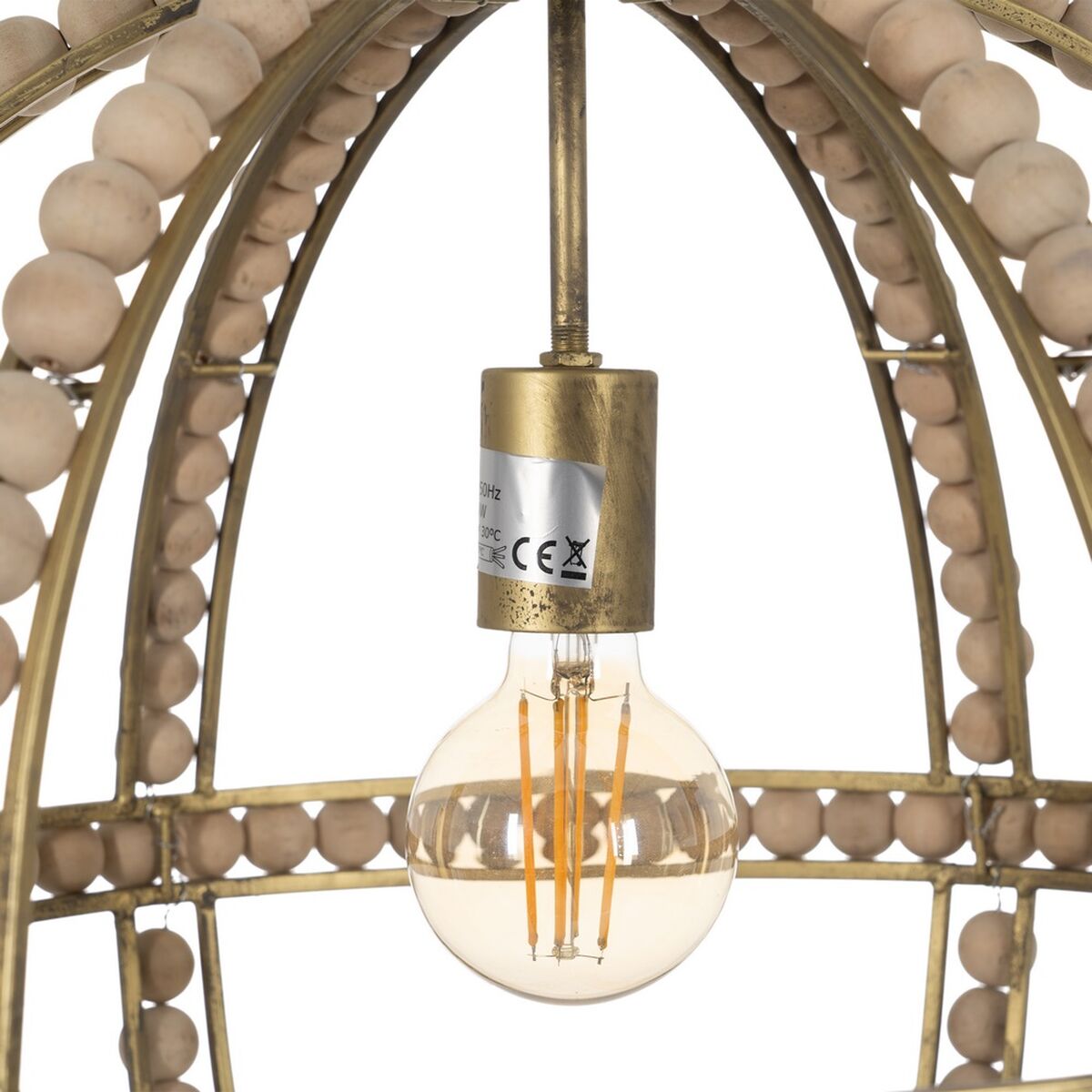 Taklampa Naturell Metall tölgyfa 220-240 V 54 x 54 x 54 cm - 2