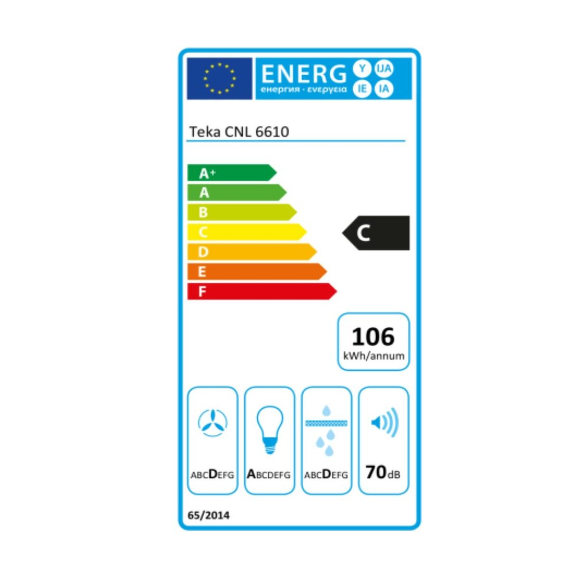 Konventionell fläkt Teka 40436830 60 cm 694 m3/h 63 dB 233W Stål - 2
