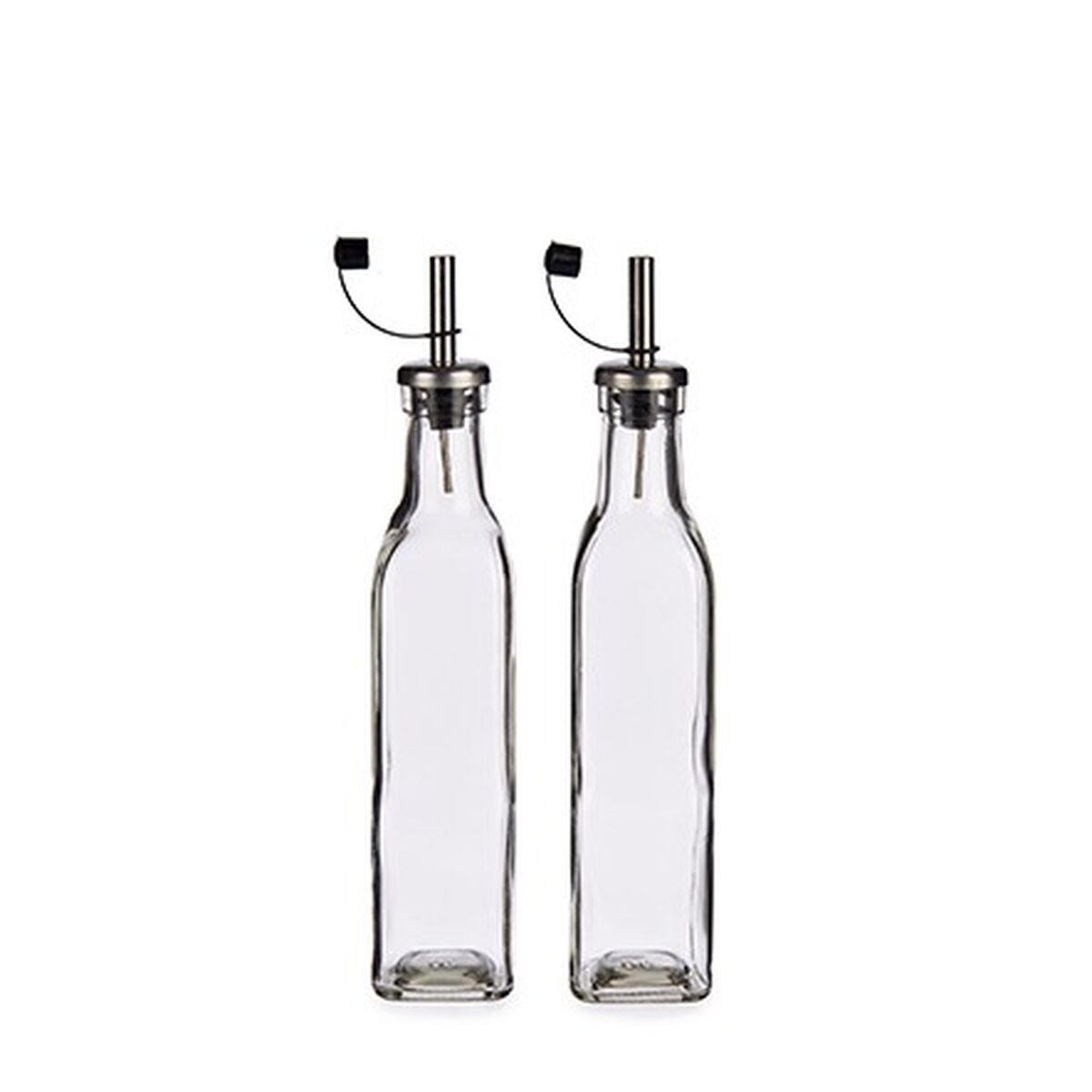 Set med olja och vinäger Vivalto Transparent Metall Glas Silikon Rostfritt stål Plast 300 ml 10,5 x 26 x 5,5 cm (24 antal) - 2