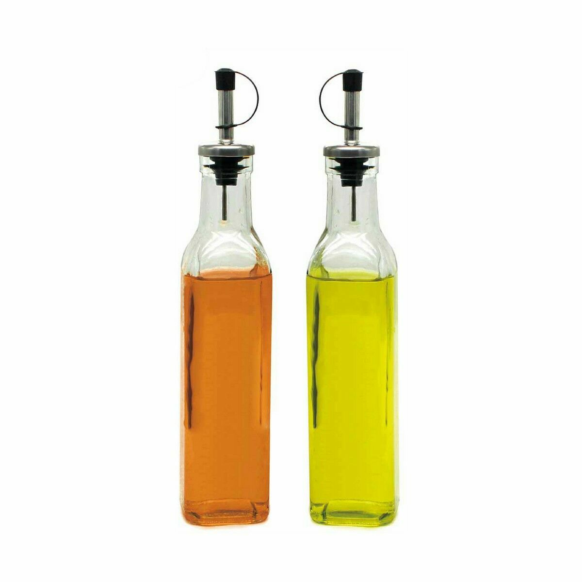 Set med olja och vinäger Vivalto Transparent Metall Glas Silikon Rostfritt stål Plast 300 ml 10,5 x 26 x 5,5 cm (24 antal) - 4