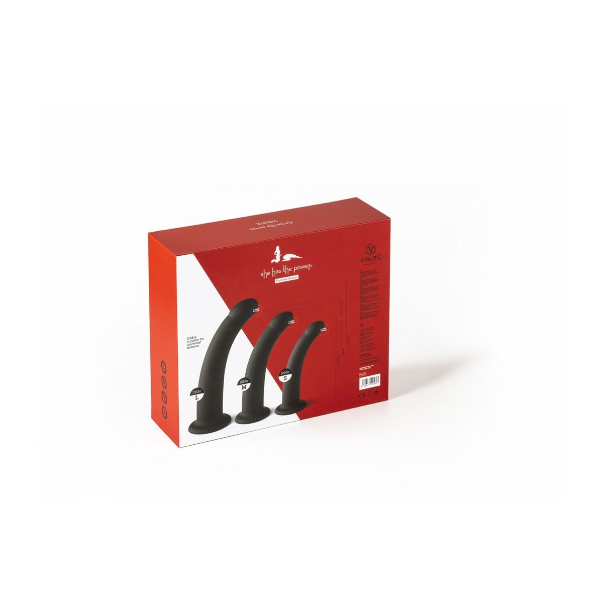 Dildo Virgite Svart S/M/L Set - 7