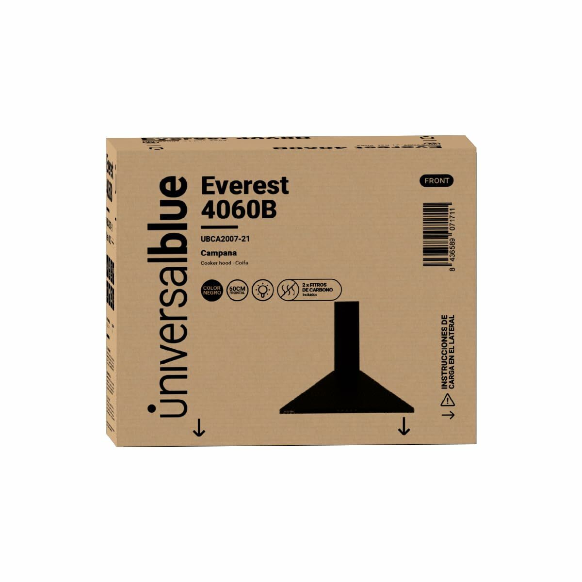 Dekorativ köksfläkt Universal Blue Everest 4060B Svart - 2