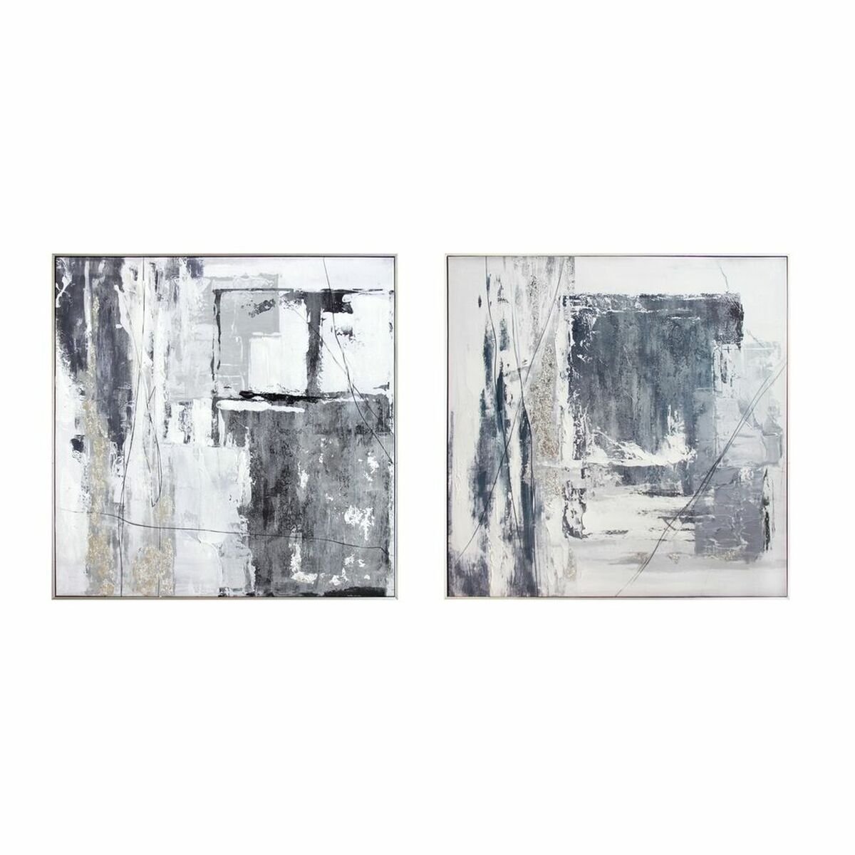 Tavla DKD Home Decor Abstrakt 80 x 3 x 80 cm Modern (2 antal) - 4