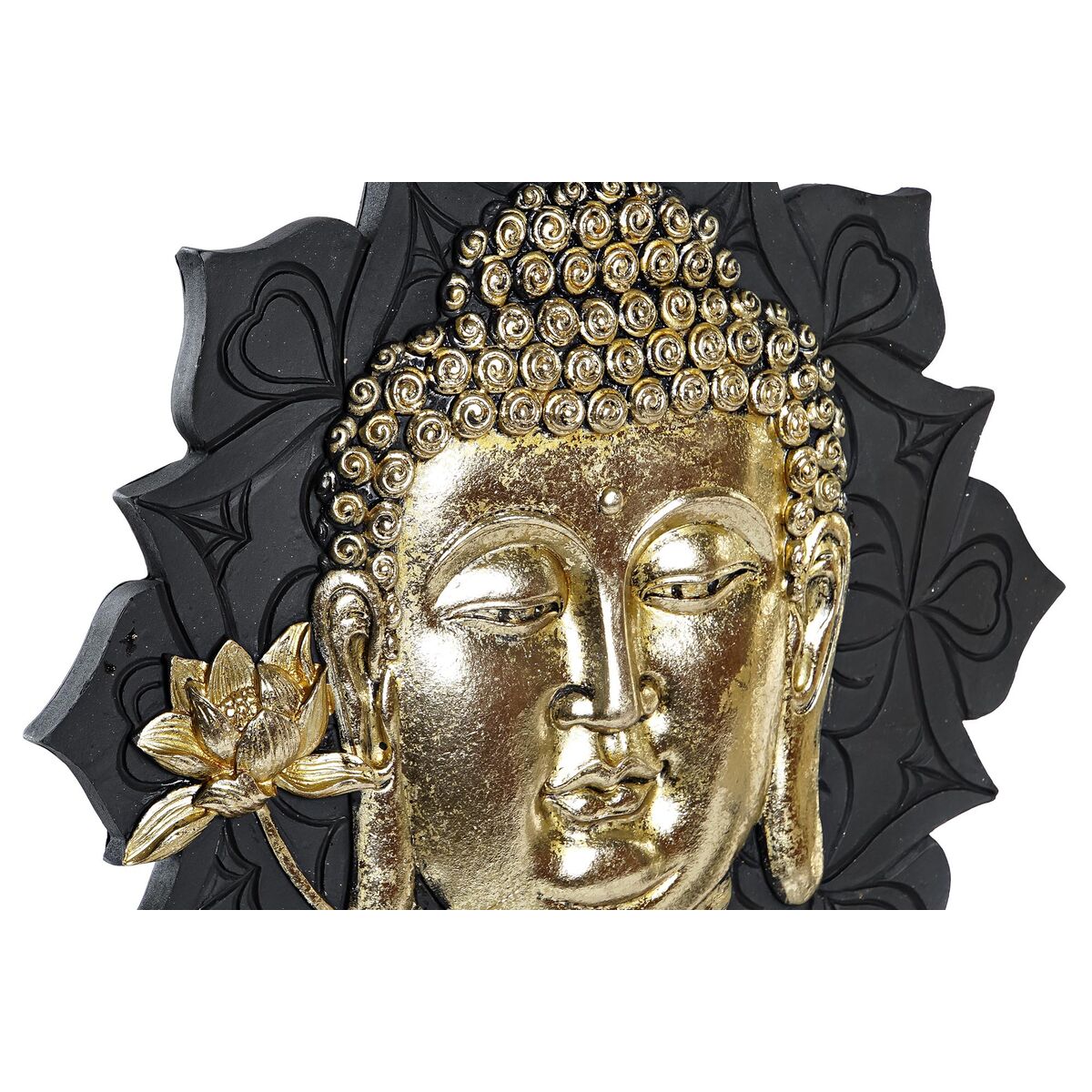Prydnadsfigur DKD Home Decor 27 x 8 x 33,5 cm Svart Gyllene Buddha Orientalisk (2 antal) - 6
