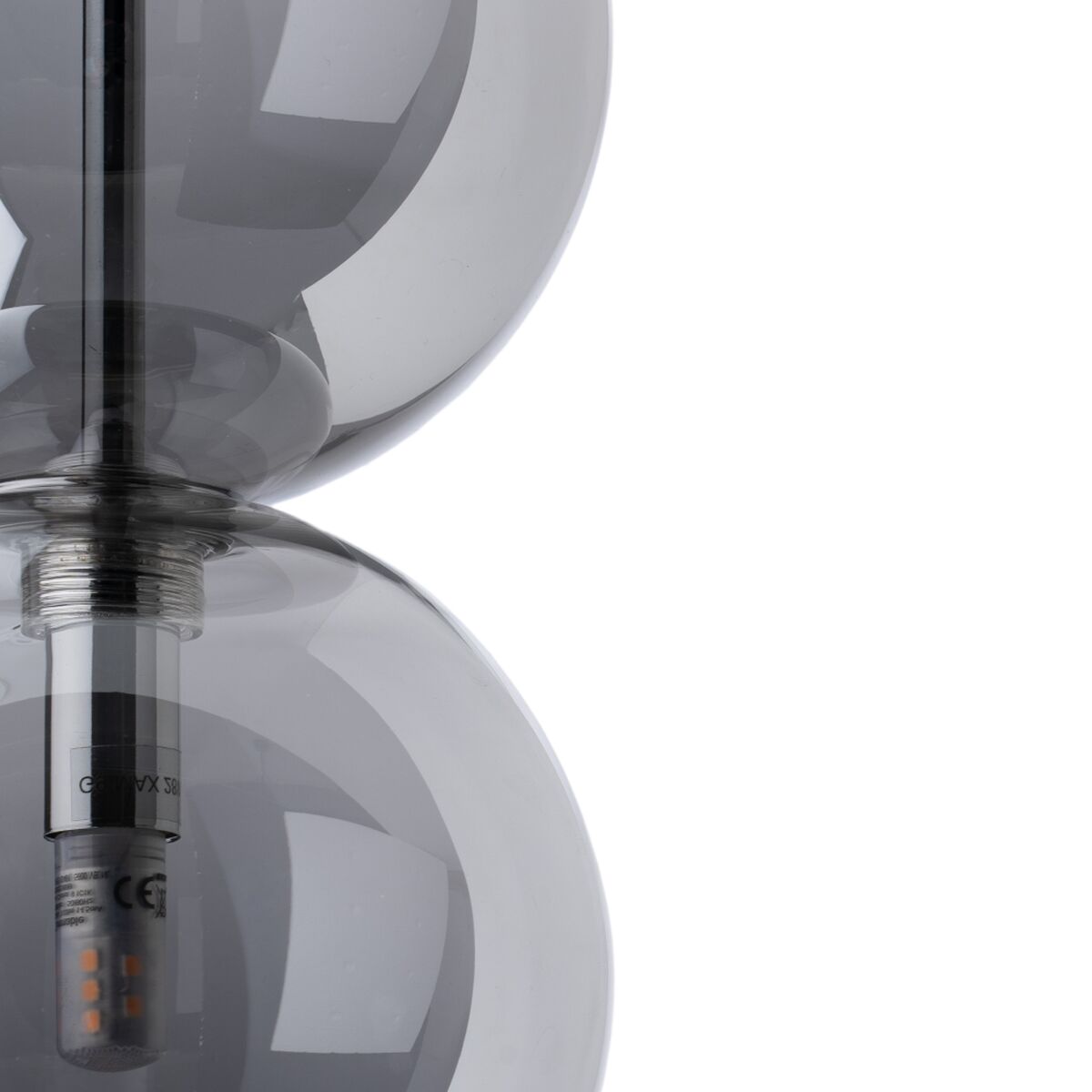 Taklampa Silvrig Glas Järn 28 W 220-240 V Ø 15 cm 15 x 15 x 120 cm - 3