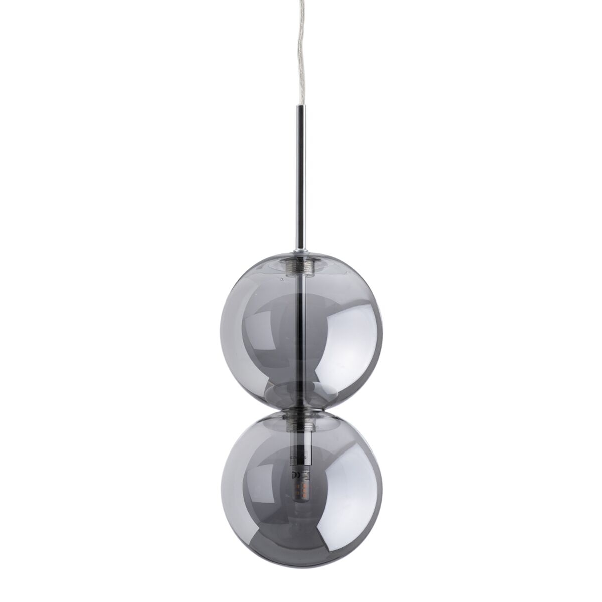 Taklampa Silvrig Glas Järn 28 W 220-240 V Ø 15 cm 15 x 15 x 120 cm