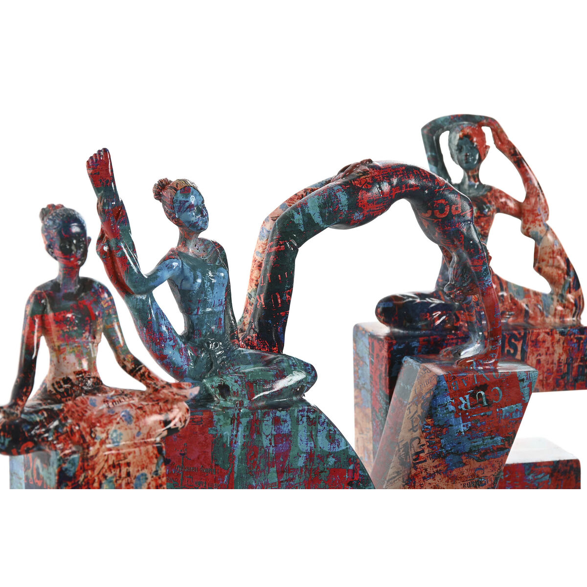 Prydnadsfigur Home ESPRIT LOVE Multicolour Harts Yoga 12,5 x 5 x 22 cm (4 Delar) - 2