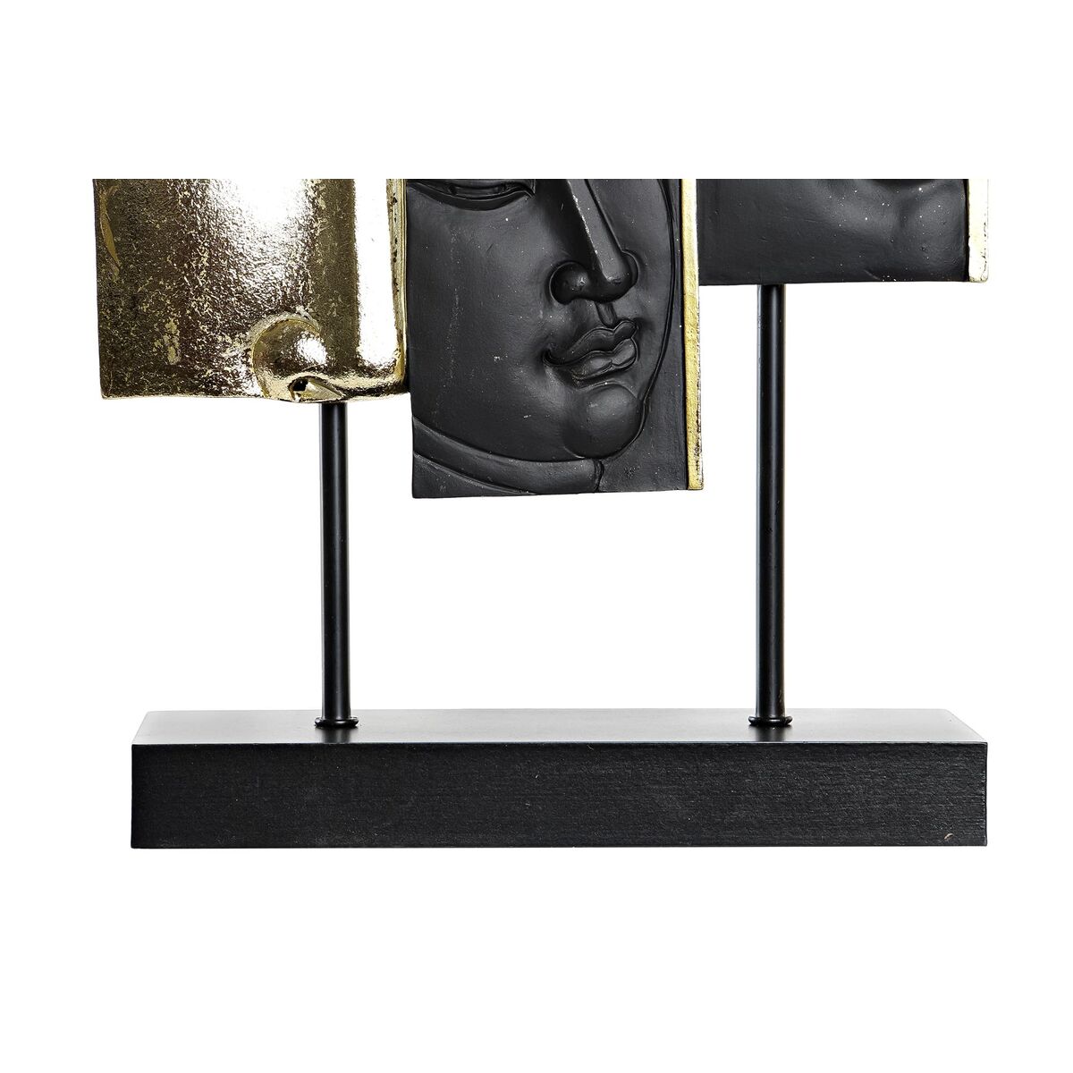 Prydnadsfigur DKD Home Decor Svart Gyllene Buddha Orientalisk 22,5 x 8 x 30,7 cm (2 antal) - 3