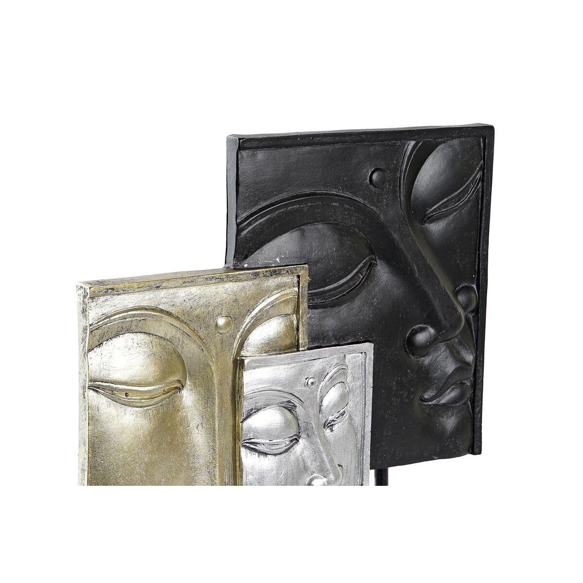 Prydnadsfigur DKD Home Decor Svart Gyllene Buddha Orientalisk 22,5 x 8 x 30,7 cm (2 antal) - 6