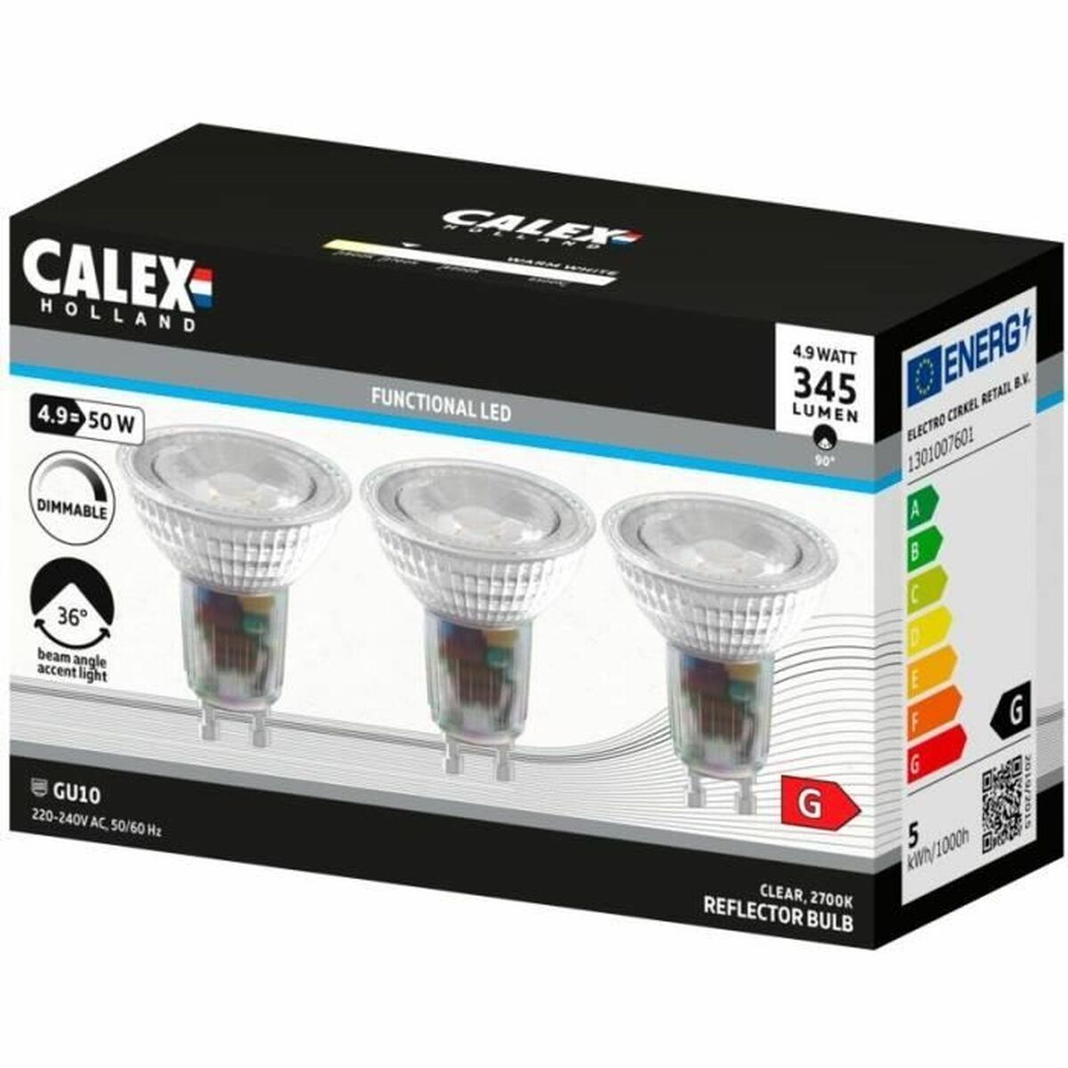 LED-lampa Calex Vit G 4,9 W (2700 K) - 5