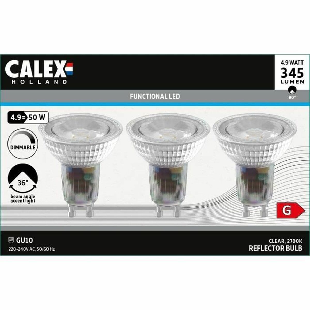 LED-lampa Calex Vit G 4,9 W (2700 K) - 2