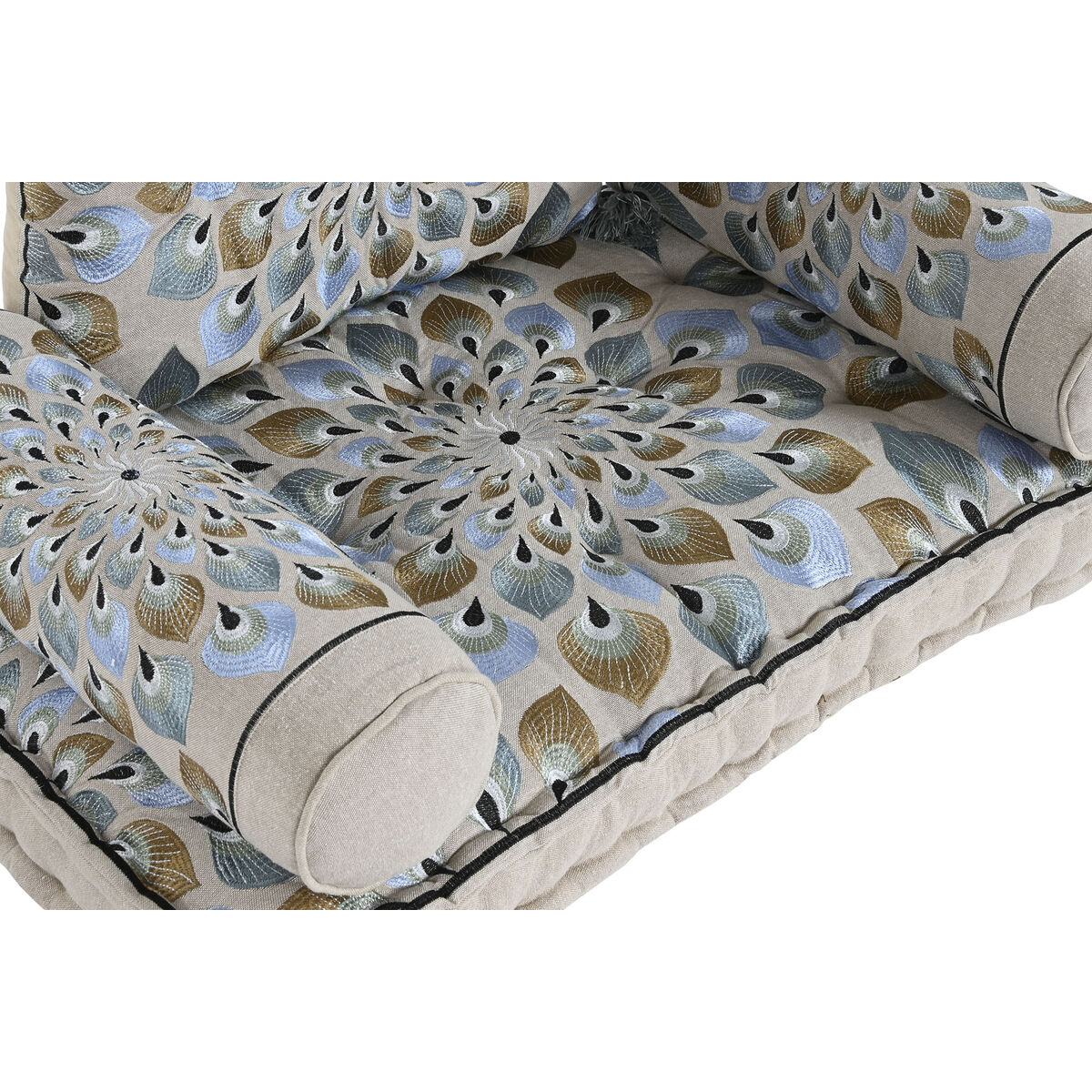 Trädgårdssoffa DKD Home Decor Blå Beige 90 x 55 x 18 cm - 7