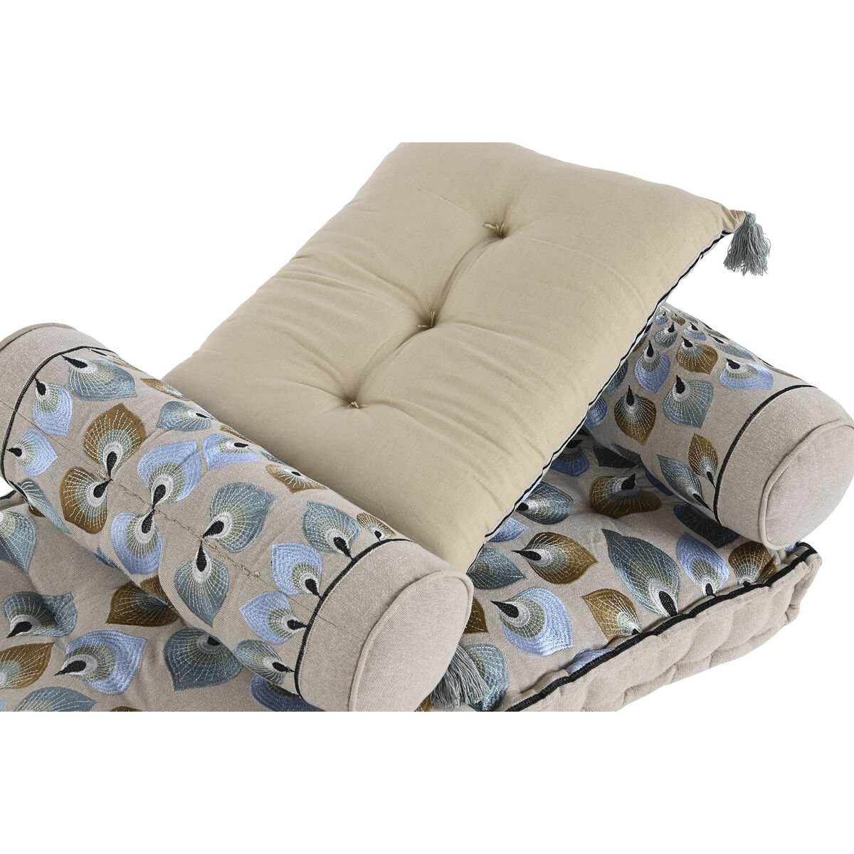 Trädgårdssoffa DKD Home Decor Blå Beige 90 x 55 x 18 cm - 5