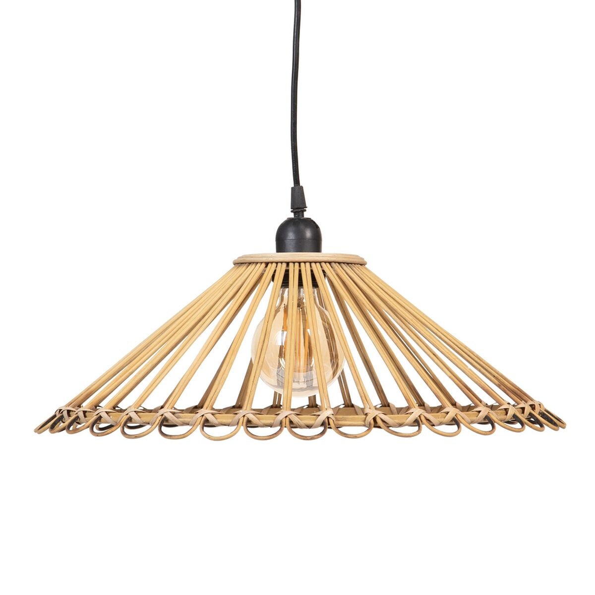 Taklampa 57 x 57 x 20,5 cm Naturell Bambu 220 V 240 V 60 W (2 antal) - 3
