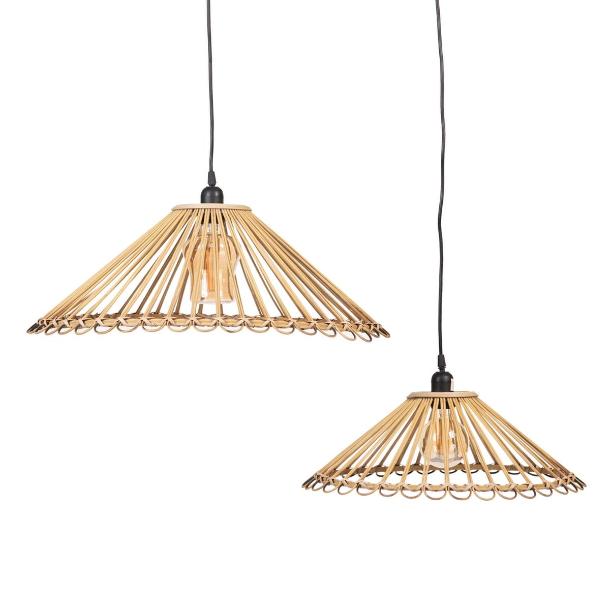 Taklampa 57 x 57 x 20,5 cm Naturell Bambu 220 V 240 V 60 W (2 antal)