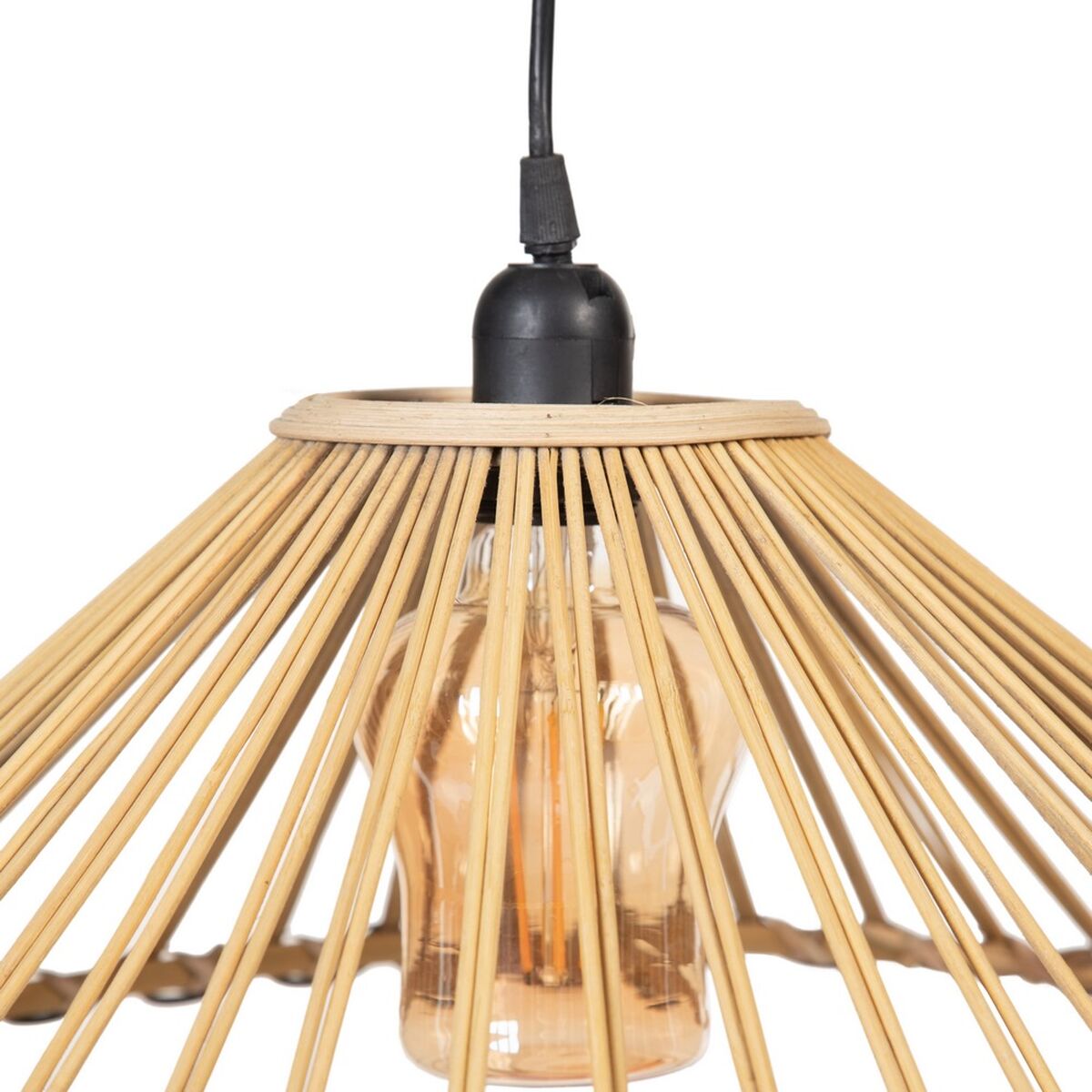 Taklampa 57 x 57 x 20,5 cm Naturell Bambu 220 V 240 V 60 W (2 antal) - 5