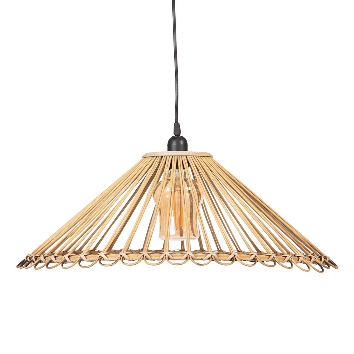 Taklampa 57 x 57 x 20,5 cm Naturell Bambu 220 V 240 V 60 W (2 antal) - 2