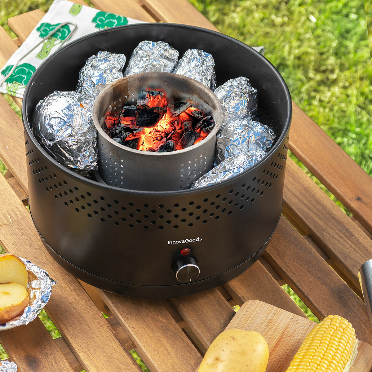 Bärbar rökfri kolgrill CleanQ InnovaGoods - 10