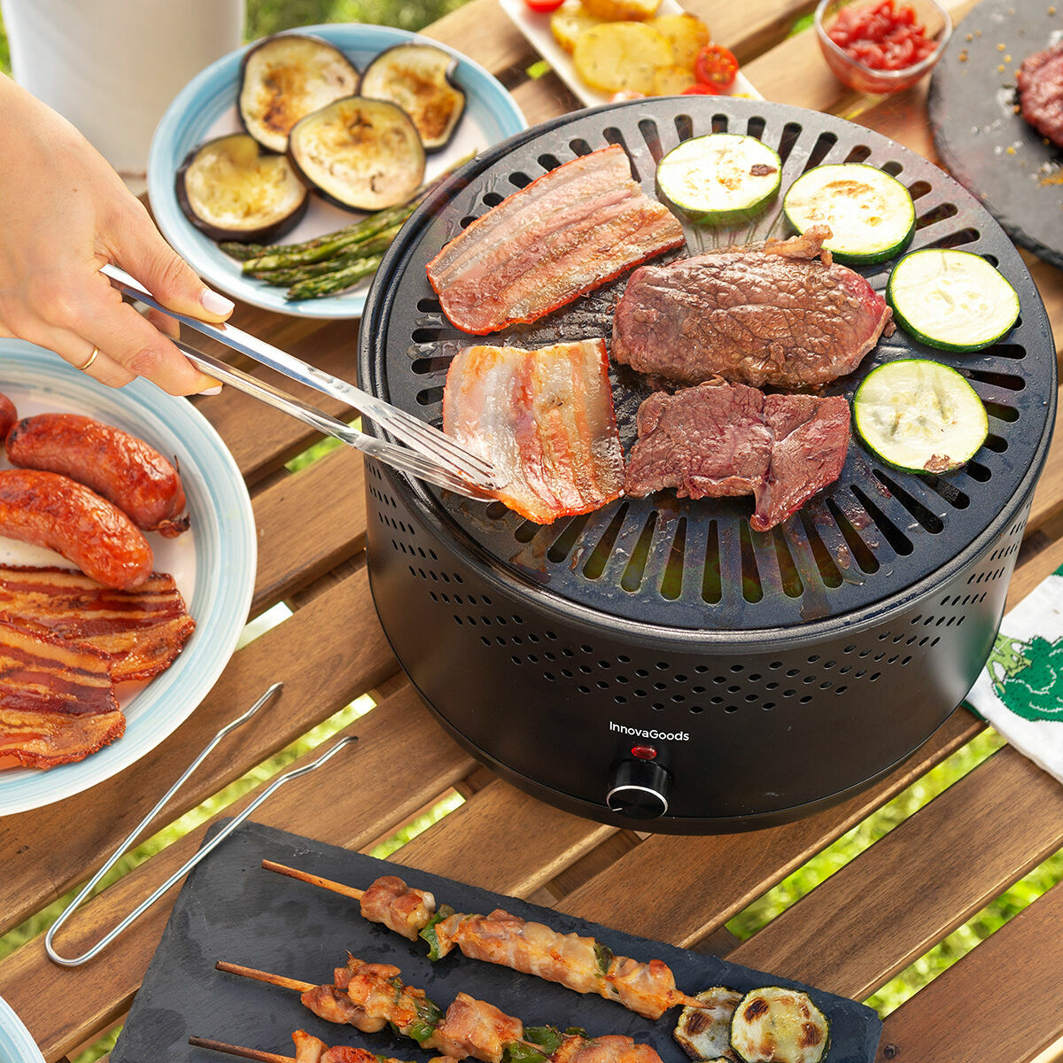 Bärbar rökfri kolgrill CleanQ InnovaGoods - 5