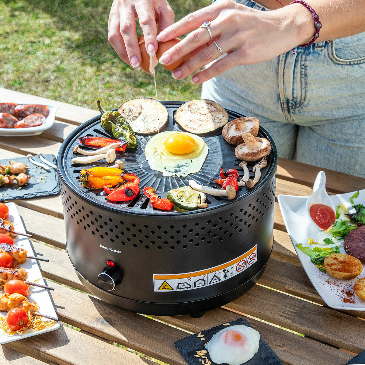 Bärbar rökfri kolgrill CleanQ InnovaGoods - 13