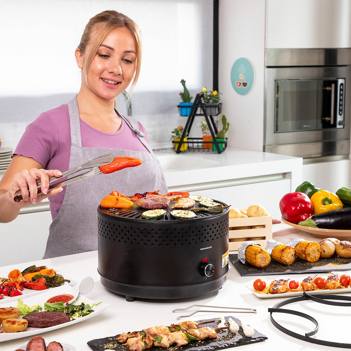 Bärbar rökfri kolgrill CleanQ InnovaGoods - 9