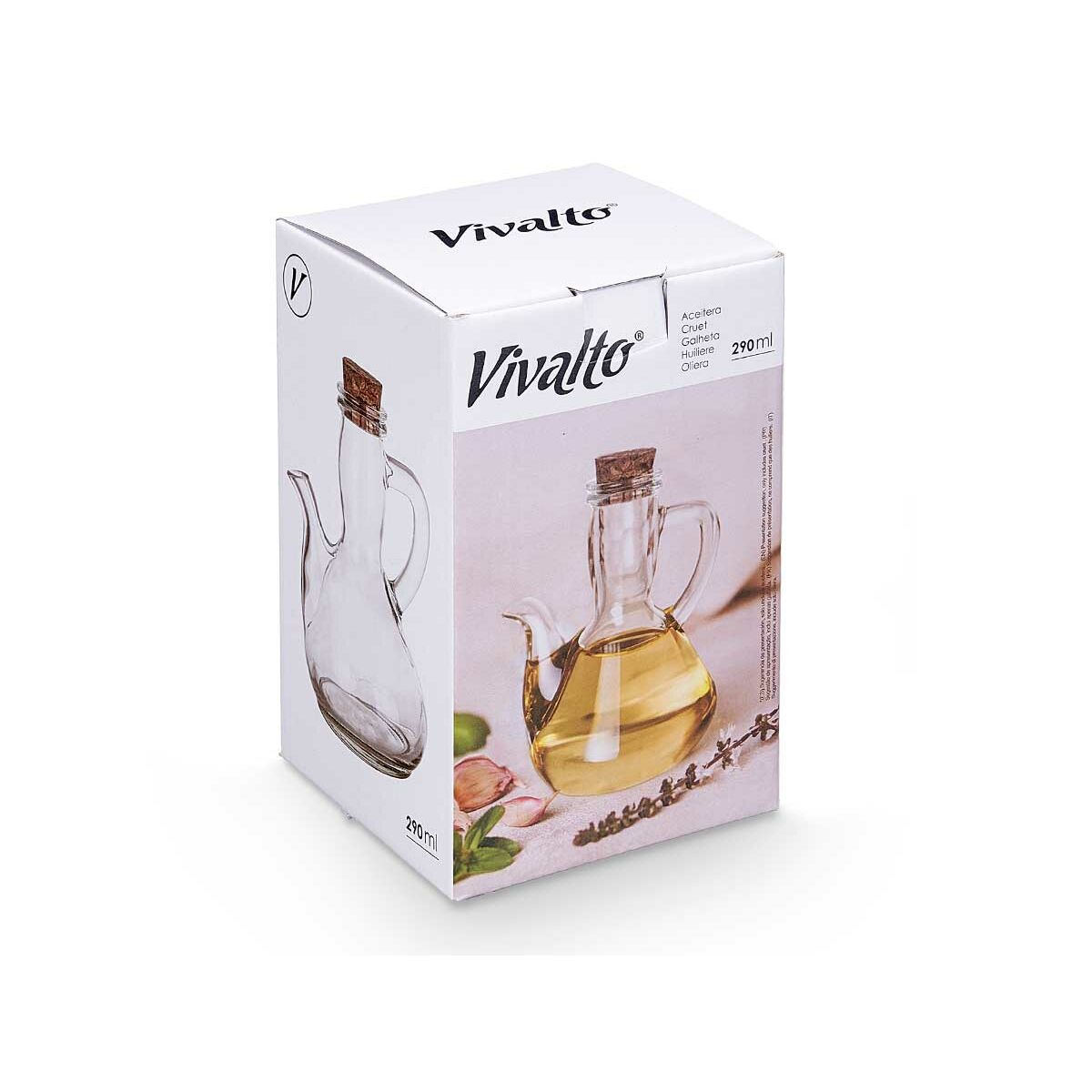 Oljeflaska Vivalto Transparent Kork Glas 290 ml 12 x 14,5 x 9,5 cm (24 antal) - 4