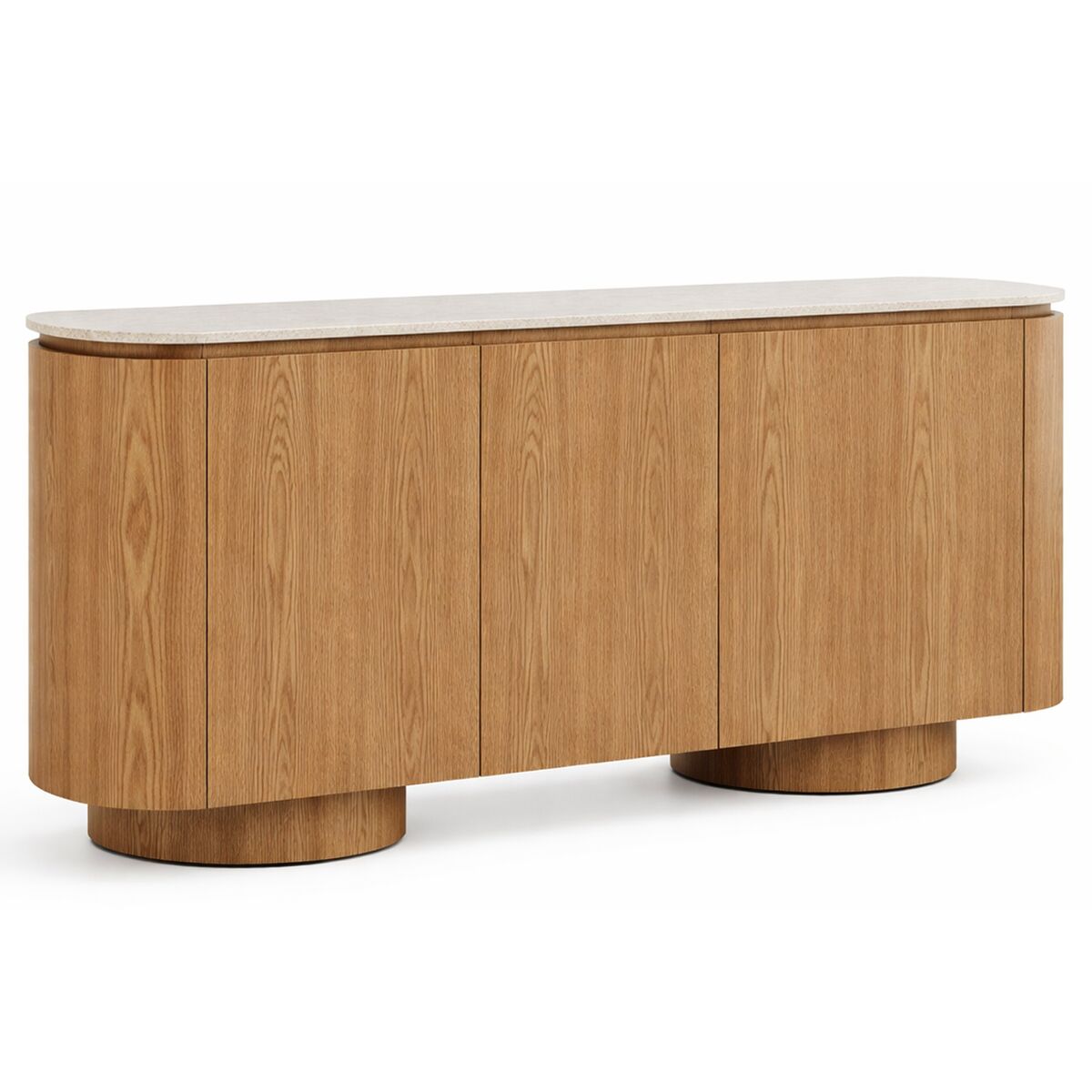 Skänk Home ESPRIT Ljusbrun Granit Trä MDF 180 x 40 x 85 cm