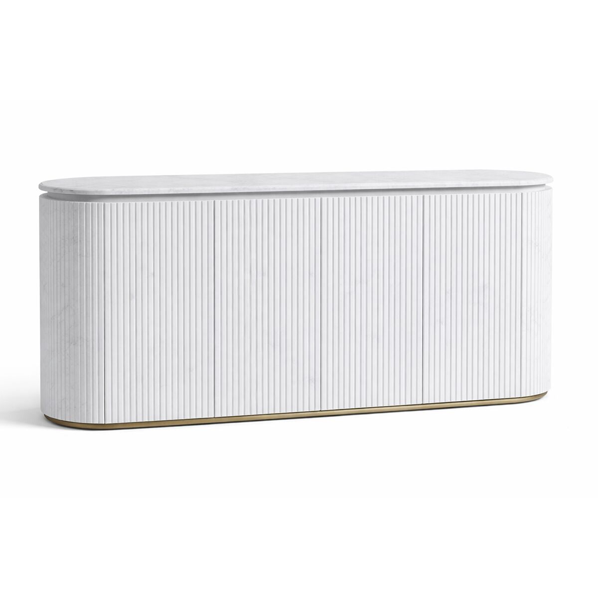 Skänk Home ESPRIT Vit Granit Trä MDF 180 x 40 x 85 cm