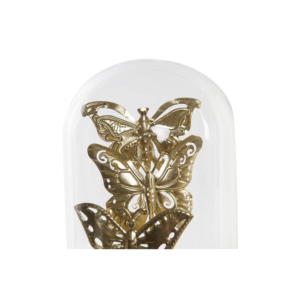 Prydnadsfigur DKD Home Decor Glas Svart Gyllene Metall Fjärilar (18,5 x 18,5 x 32,5 cm) - 3