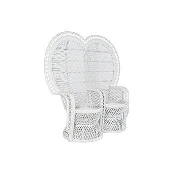 Trädgårdssoffa DKD Home Decor Vit 188 x 50 x 140 cm 154 x 70 x 144 cm 15700 x 68 x 145,5 cm