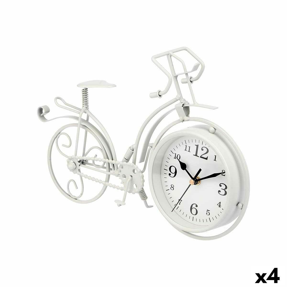 bordsklocka Gift Decor Vit Cykel (4 antal)