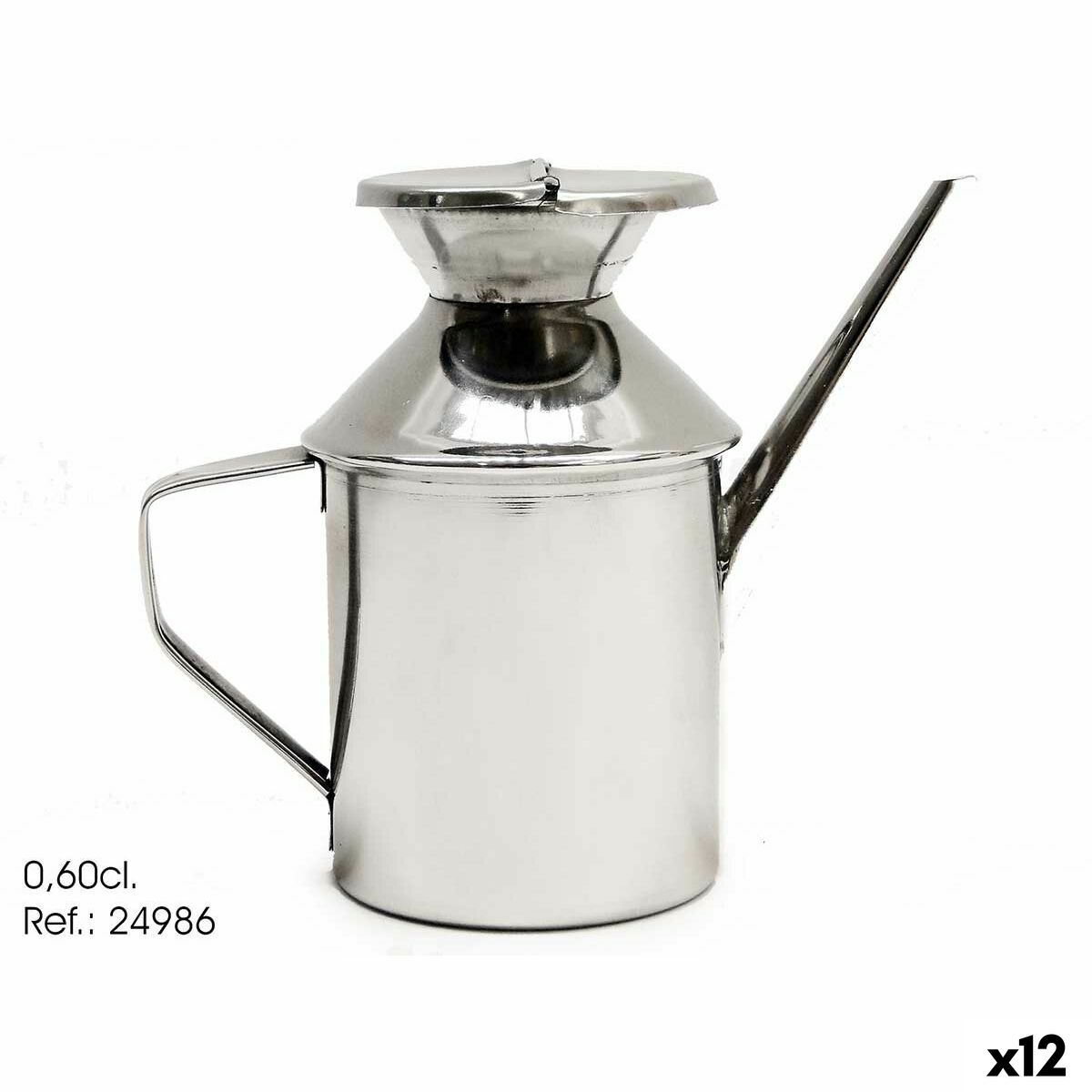Oljeflaska Kinvara Silvrig Rostfritt stål 500 ml 17 x 14,5 x 8 cm (12 antal)