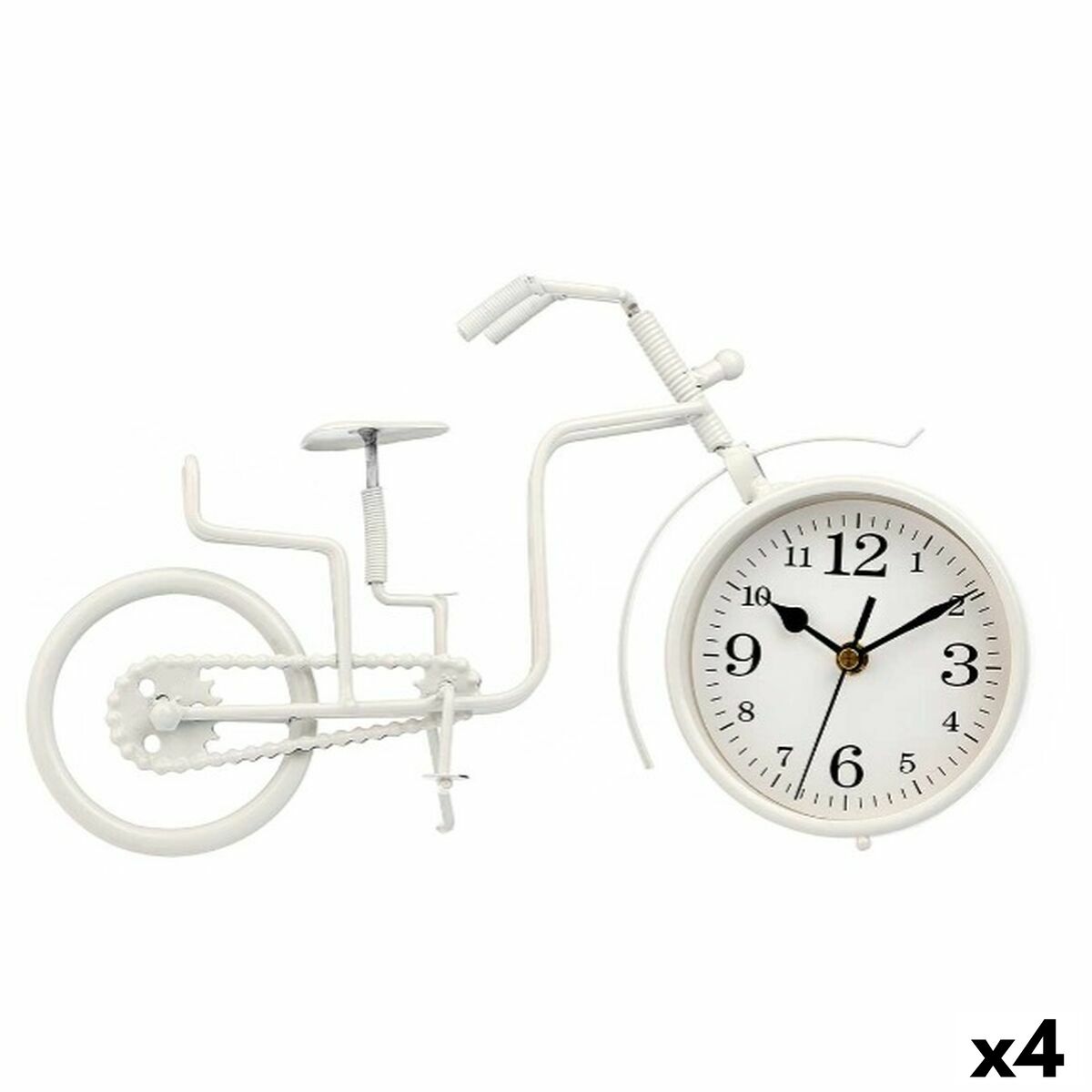 bordsklocka Gift Decor Vit Cykel (4 antal)
