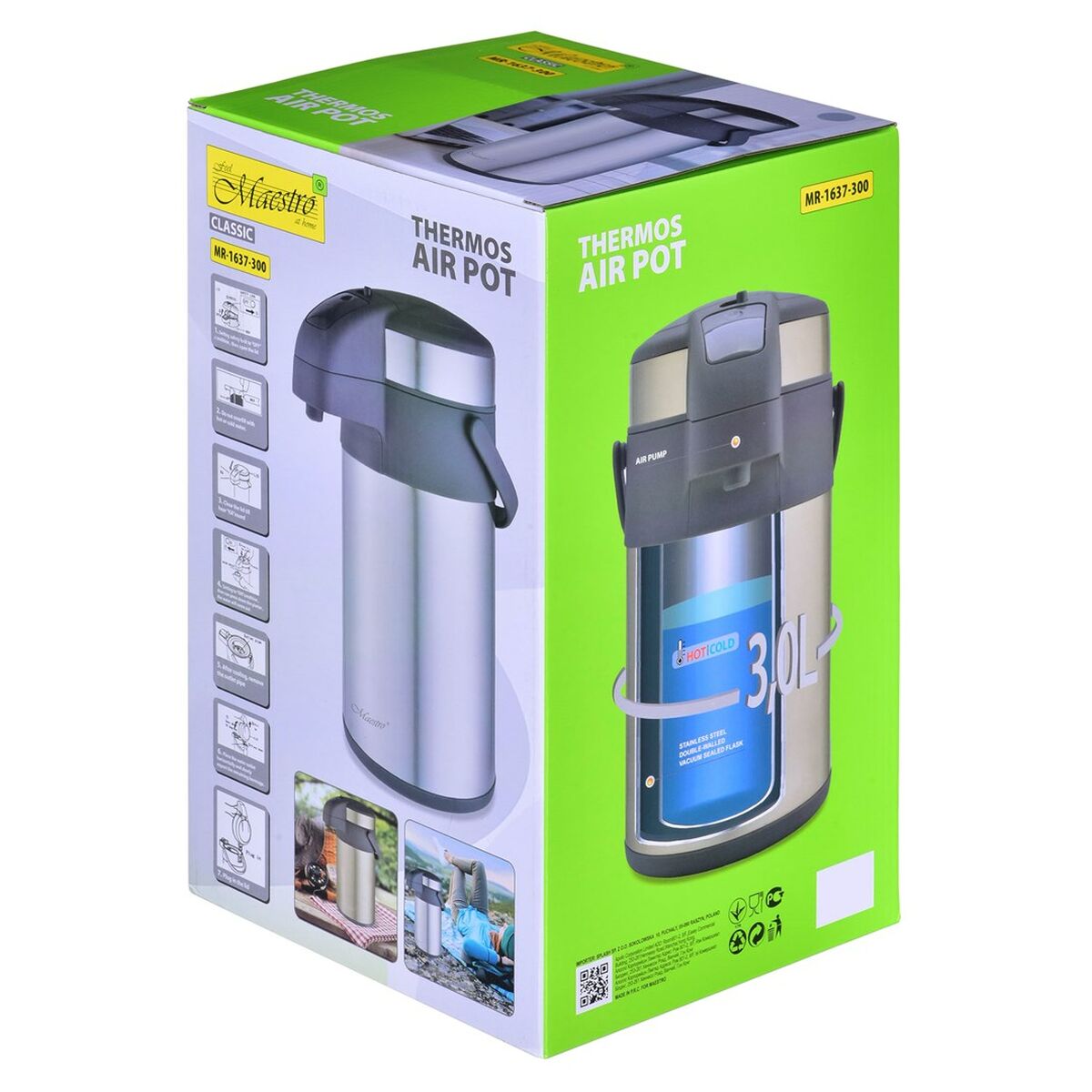 Termos Feel Maestro MR-1637-300-SILVER Silvrig Rostfritt stål 3 L - 2