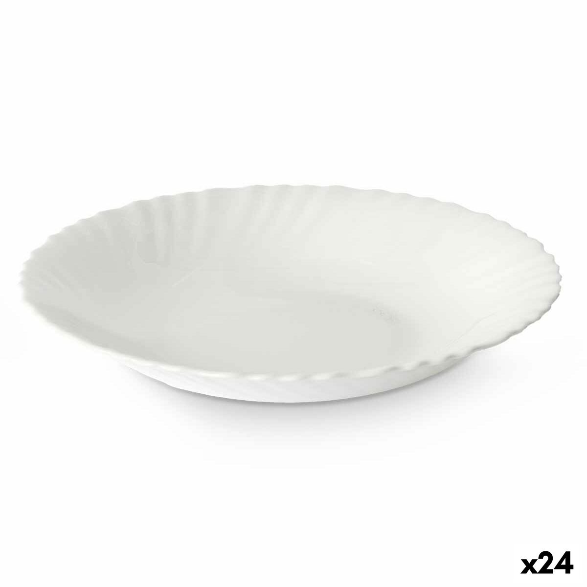Djup tallrik Vivalto Vit Opalinglas 21,5 x 3 x 21,5 cm (24 antal)