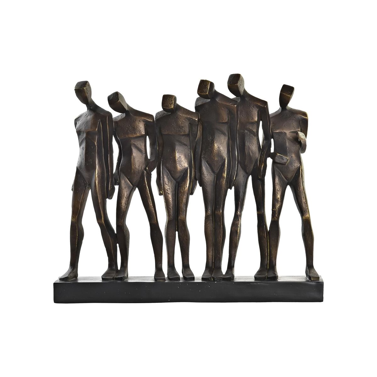 Prydnadsfigur DKD Home Decor Svart Koppar Harts Personer Modern (40 x 10,5 x 34,5 cm) - 4