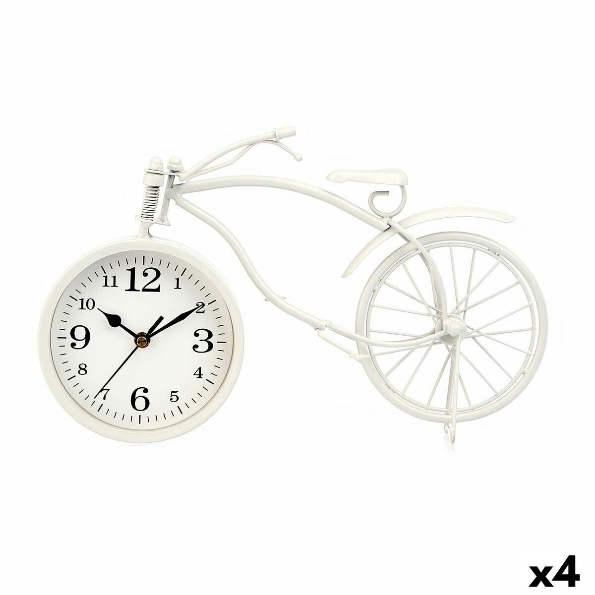bordsklocka Gift Decor Vit Cykel (4 antal)