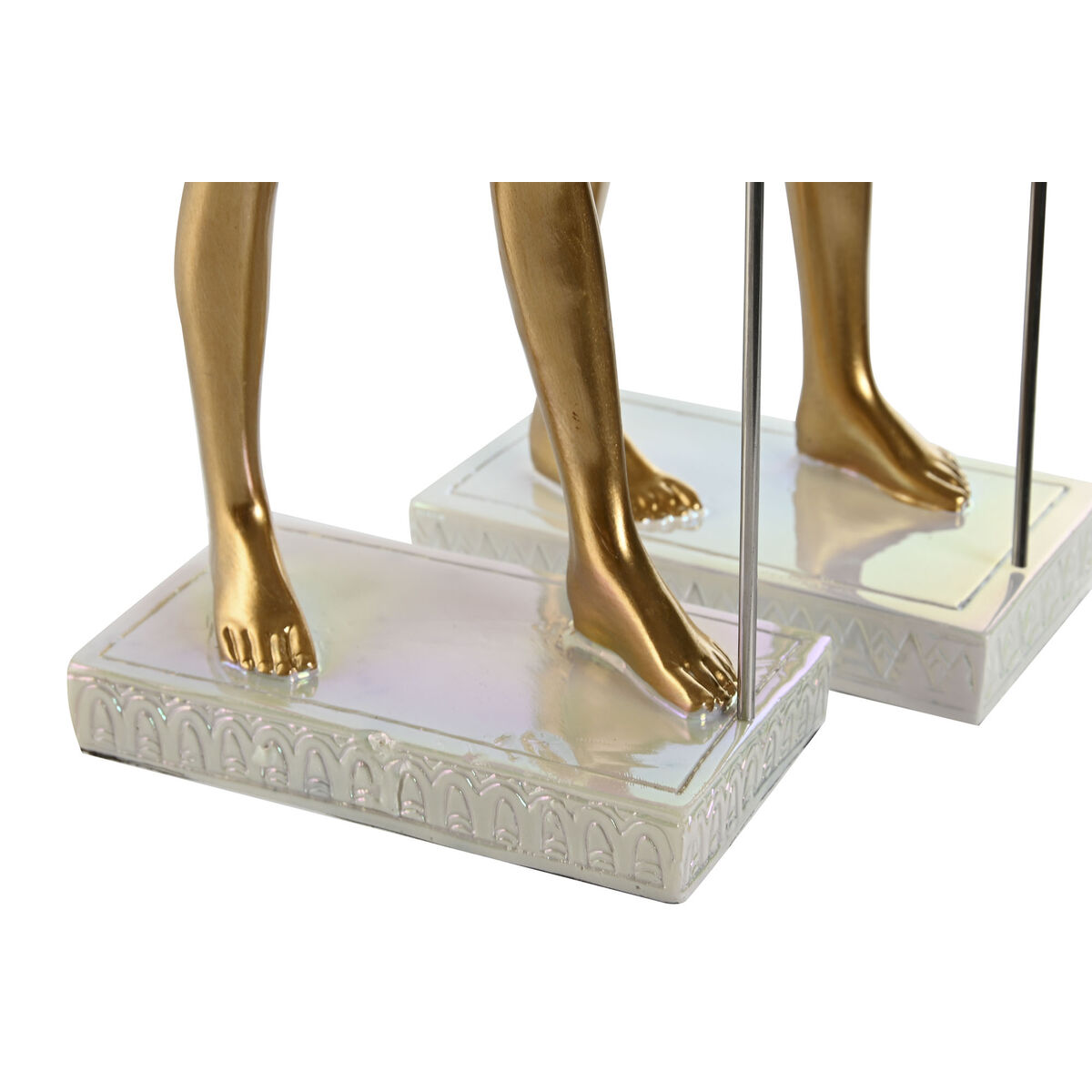 Prydnadsfigur Home ESPRIT Vit Gyllene Harts Orientalisk Egyptier 7 x 11,5 x 36 cm (2 antal) - 3
