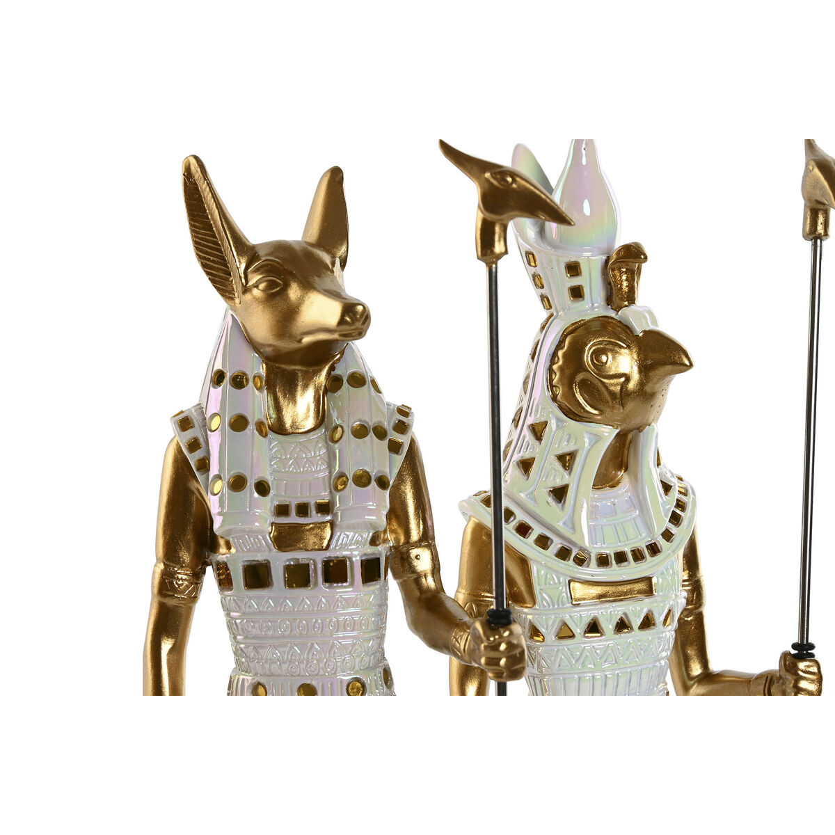 Prydnadsfigur Home ESPRIT Vit Gyllene Harts Orientalisk Egyptier 7 x 11,5 x 36 cm (2 antal) - 2