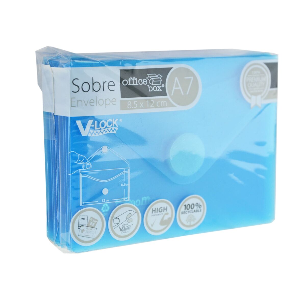Kuvert Office Box 	V-LOCK polypropen 8,5 x 12 cm (10 antal) - 5