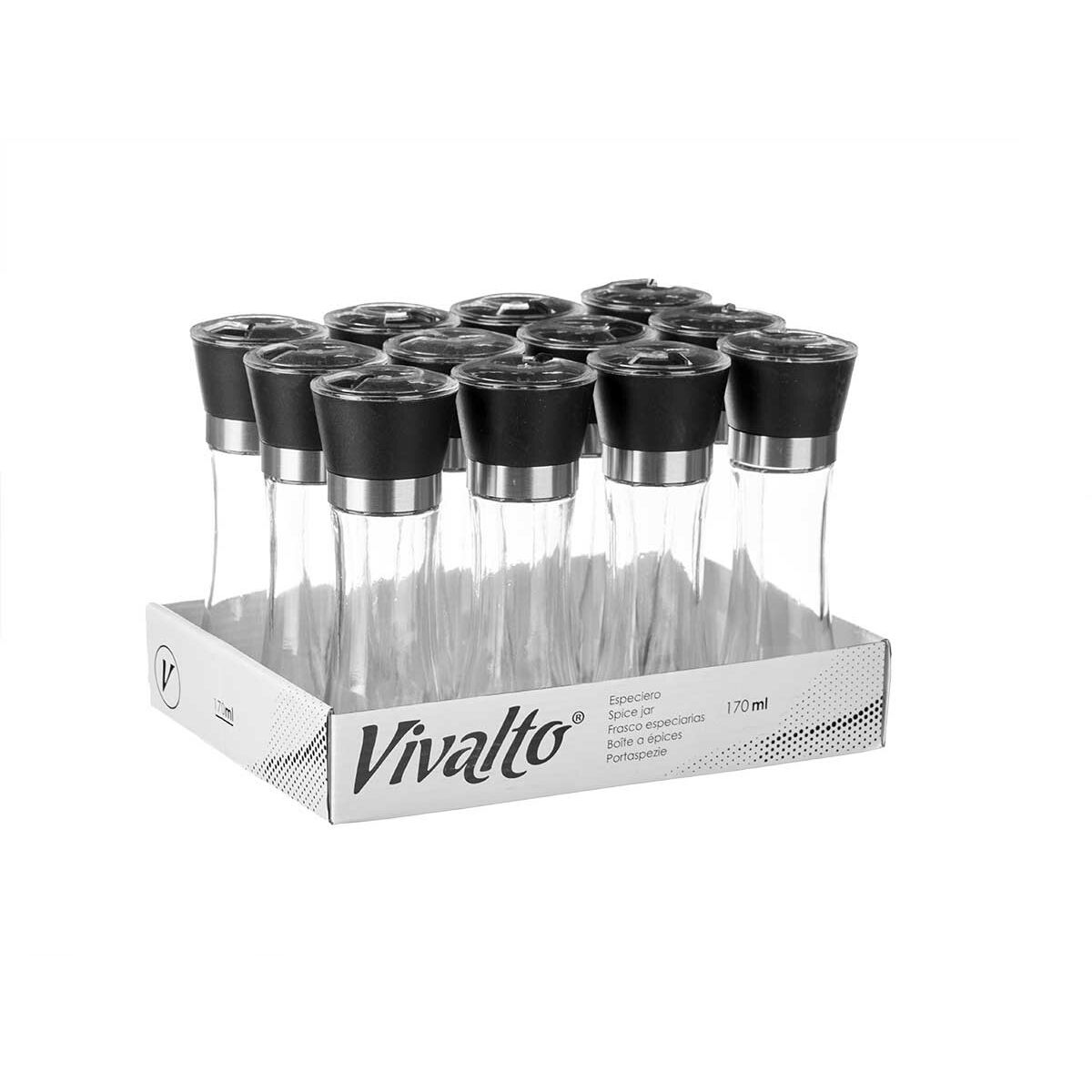 Kryddkvarn Vivalto YHP-025/DH12 Transparent 6 x 19 x 6 cm (12 antal) - 4
