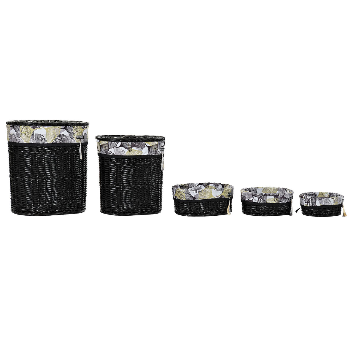 Korg - set DKD Home Decor Svart Multicolour vide 51 x 37 x 56 cm 5 Delar - 3